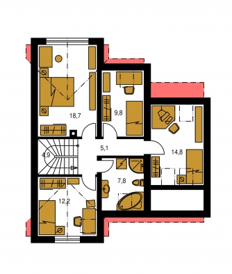 Floor plan of second floor - PORTO 21
